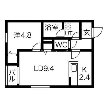 北３４条駅 徒歩1分 2階の物件間取画像